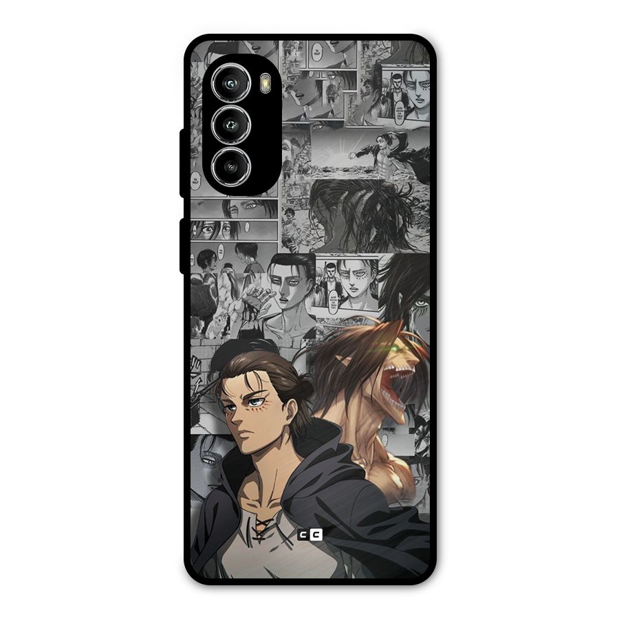 Eren Yeager Manga Metal Back Case for Moto G52