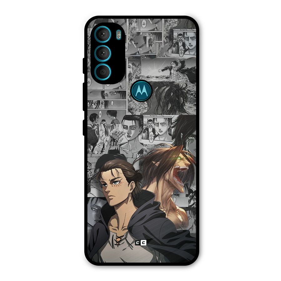 Eren Yeager Manga Metal Back Case for Moto G71 5G