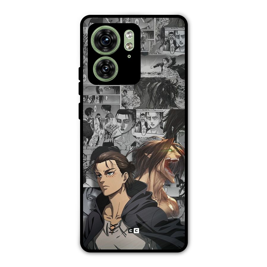 Eren Yeager Manga Metal Back Case for Motorola Edge 40 5G