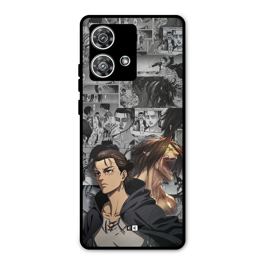 Eren Yeager Manga Metal Back Case for Motorola Edge 40 Neo