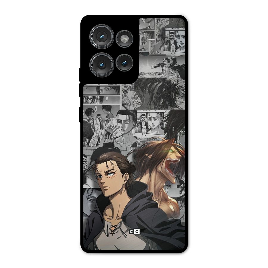 Eren Yeager Manga Metal Back Case for Motorola Edge 50