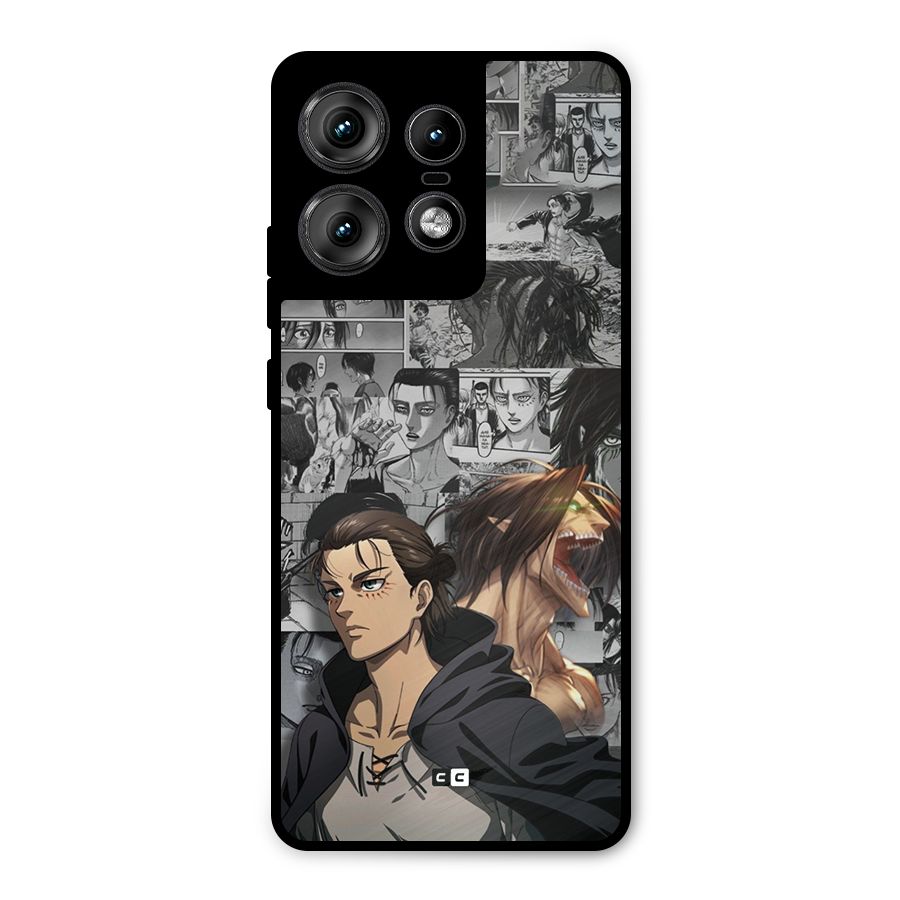 Eren Yeager Manga Metal Back Case for Motorola Edge 50 Pro