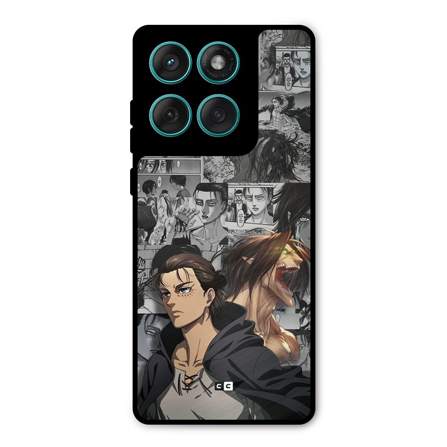 Eren Yeager Manga Metal Back Case for Motorola Edge 60