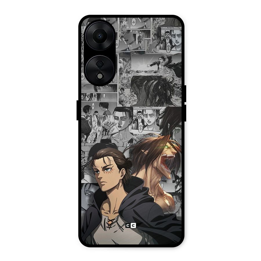 Eren Yeager Manga Metal Back Case for Oppo A78 5G