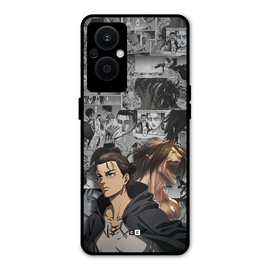 Eren Yeager Manga Metal Back Case for Oppo F21 Pro 5G
