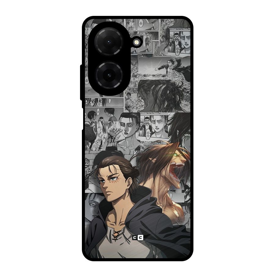 Eren Yeager Manga Metal Back Case for Poco C71