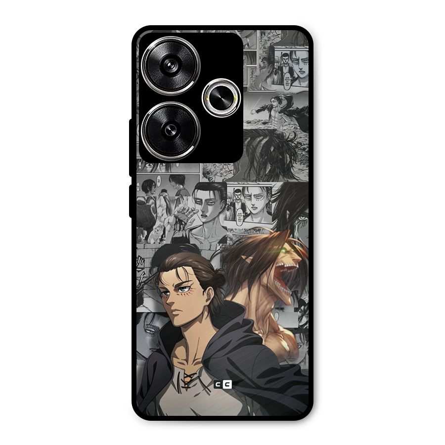 Eren Yeager Manga Metal Back Case for Poco F6