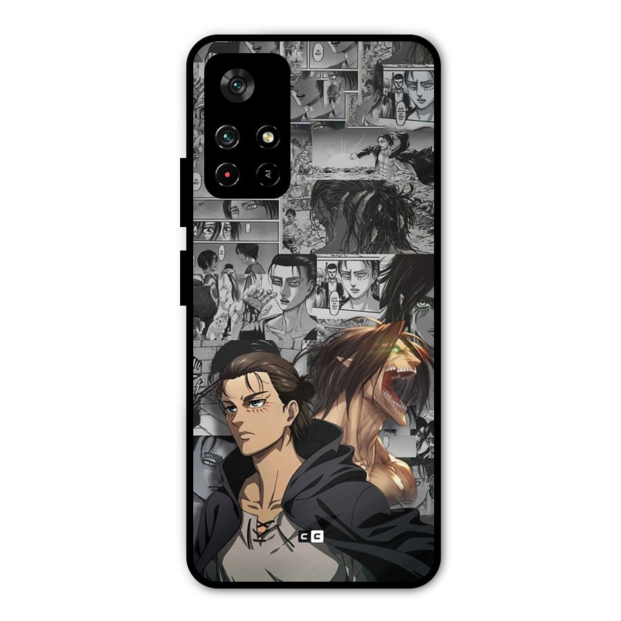 Eren Yeager Manga Metal Back Case for Poco M4 Pro 5G