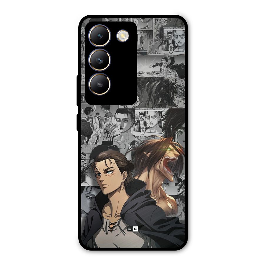 Eren Yeager Manga Metal Back Case for Vivo T3 5G