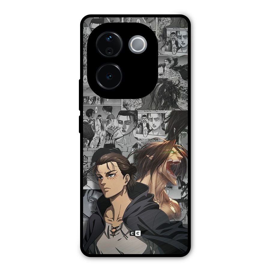 Eren Yeager Manga Metal Back Case for Vivo T3 Pro