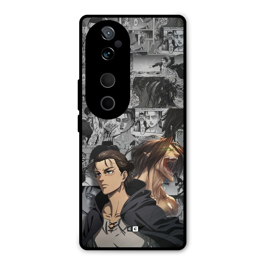 Eren Yeager Manga Metal Back Case for Vivo T3 Ultra