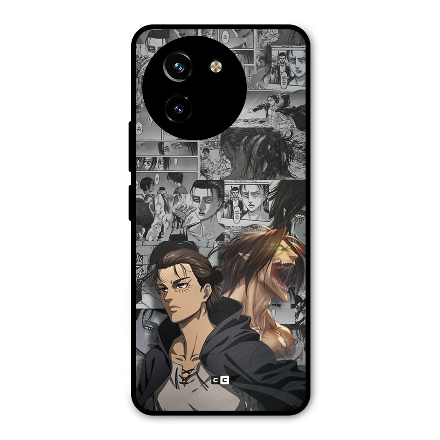 Eren Yeager Manga Metal Back Case for Vivo T3x