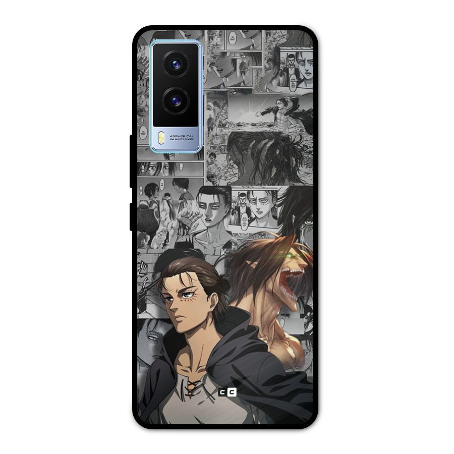 Eren Yeager Manga Metal Back Case for Vivo V21e 5G
