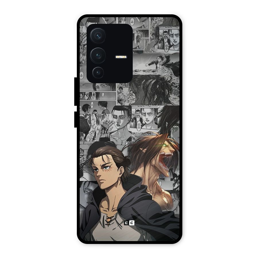 Eren Yeager Manga Metal Back Case for Vivo V23 5G