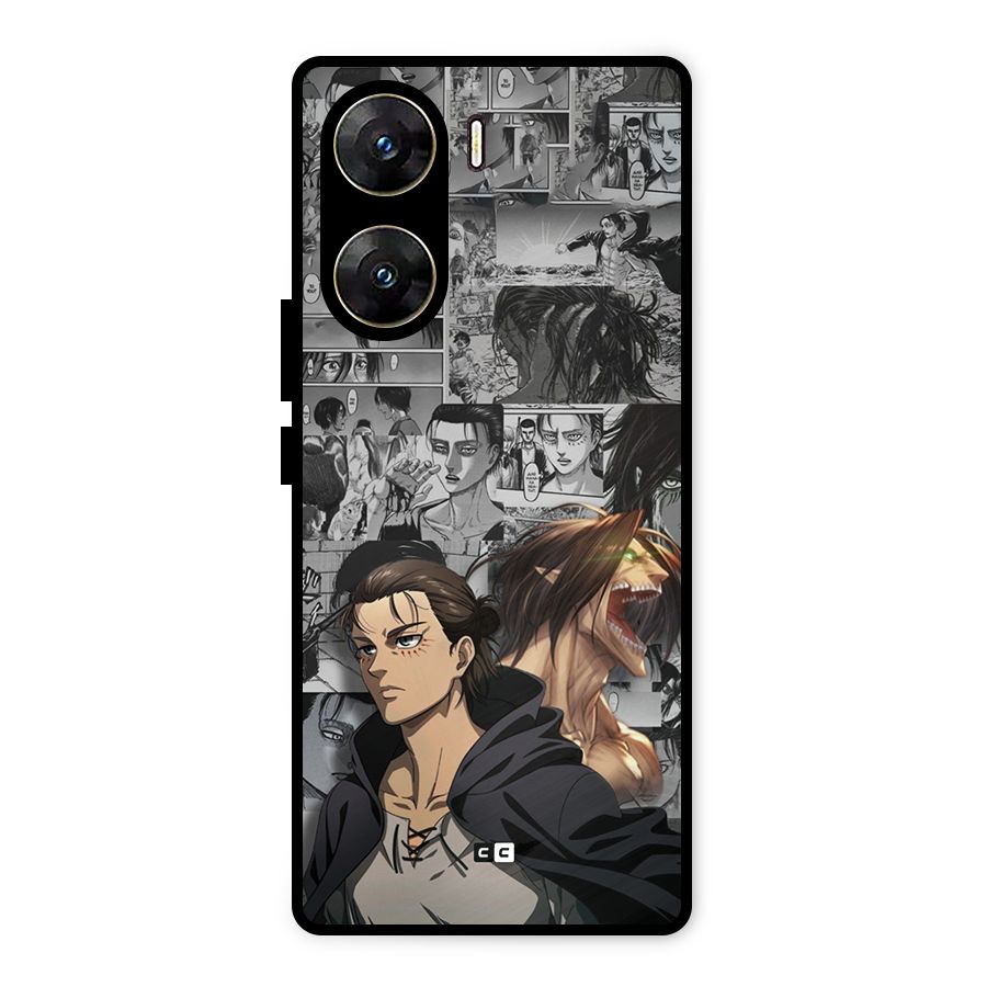 Eren Yeager Manga Metal Back Case for Vivo V29e