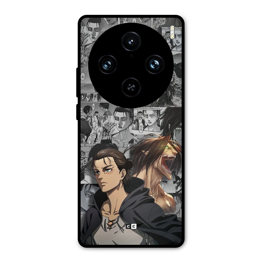 Eren Yeager Manga Metal Back Case for Vivo X100 Pro