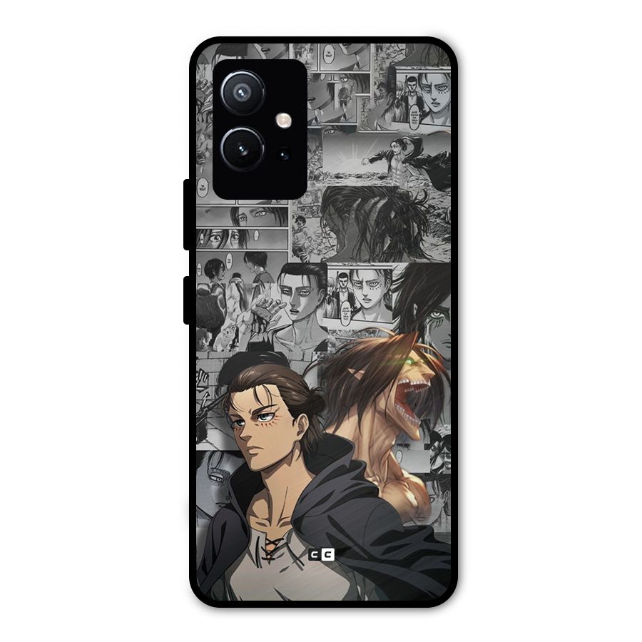 Eren Yeager Manga Metal Back Case for Vivo Y75 5G