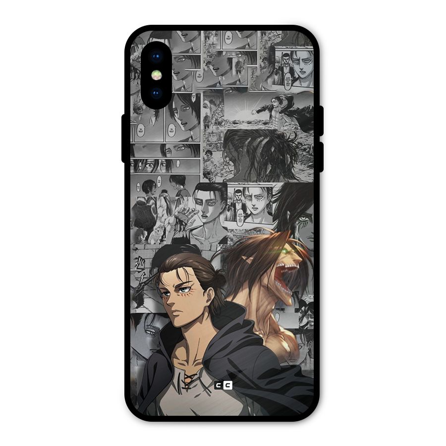 Eren Yeager Manga Metal Back Case for iPhone X