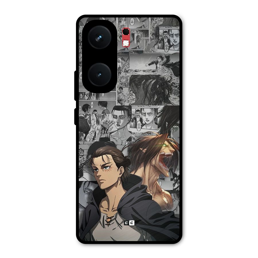 Eren Yeager Manga Metal Back Case for iQOO Neo 9 Pro