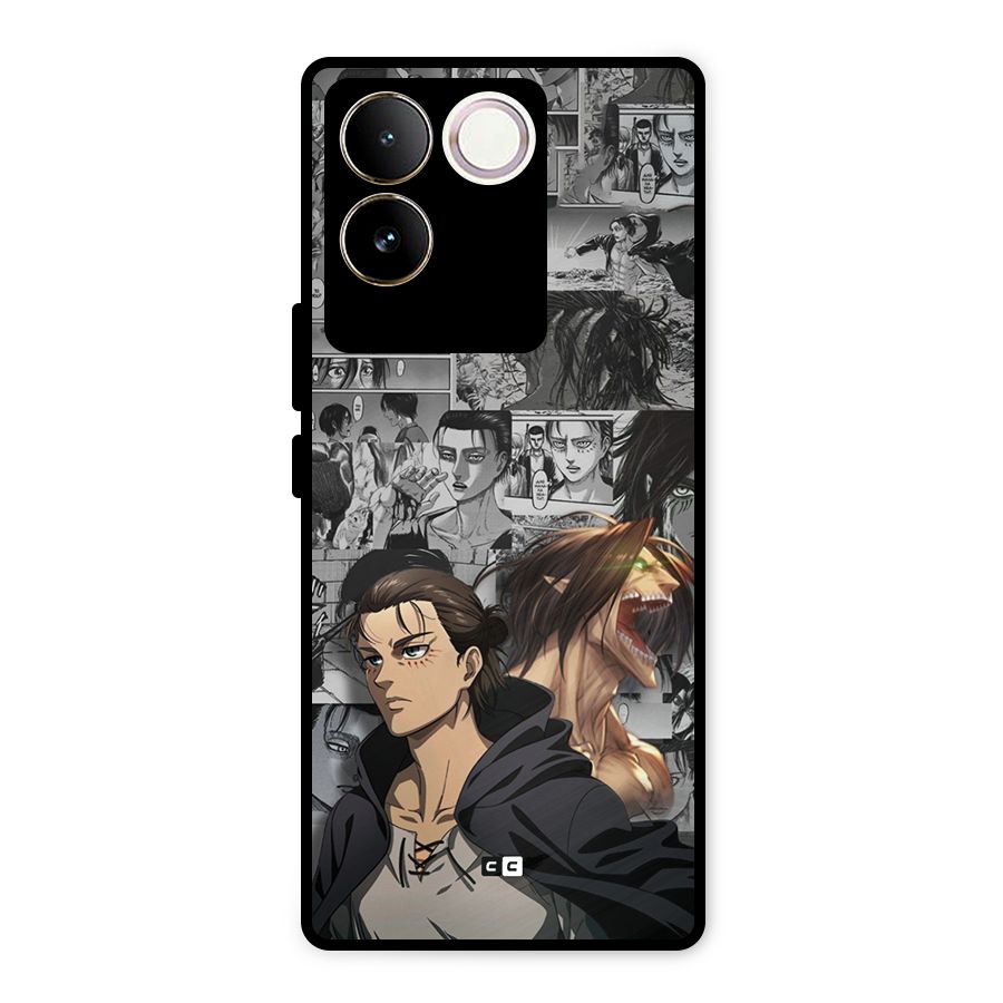 Eren Yeager Manga Metal Back Case for iQOO Z7 Pro