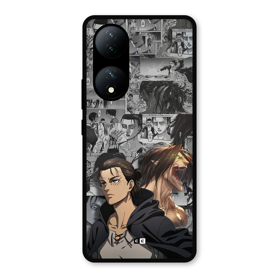 Eren Yeager Manga Metal Back Case for iQOO Z7s