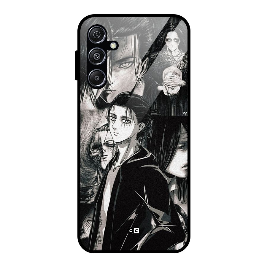 Eren Yeager Titan Glass Back Case for Galaxy M34 5G