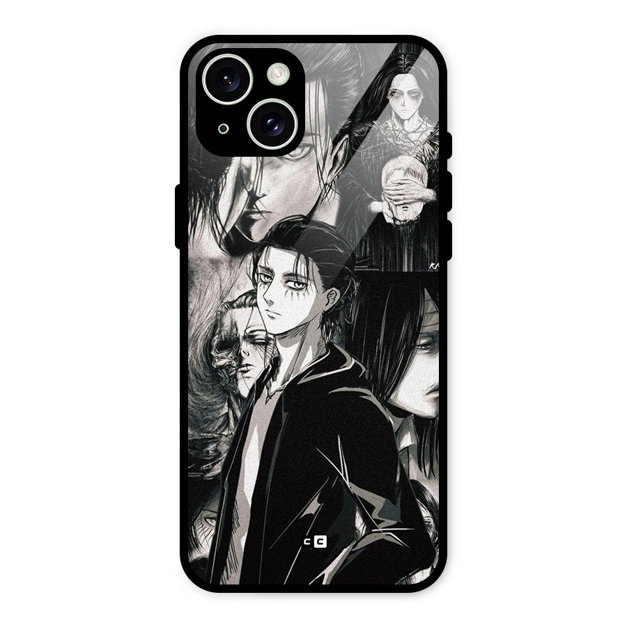 Eren Yeager Titan Glass Back Case for iPhone 15 Plus