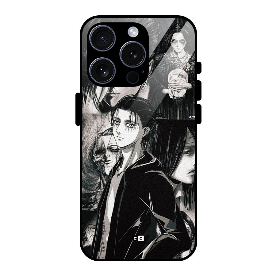 Eren Yeager Titan Glass Back Case for iPhone 15 Pro