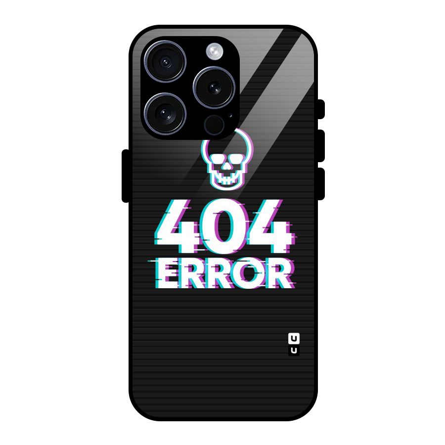 Error 404 Skull Glass Back Case for iPhone 15 Pro