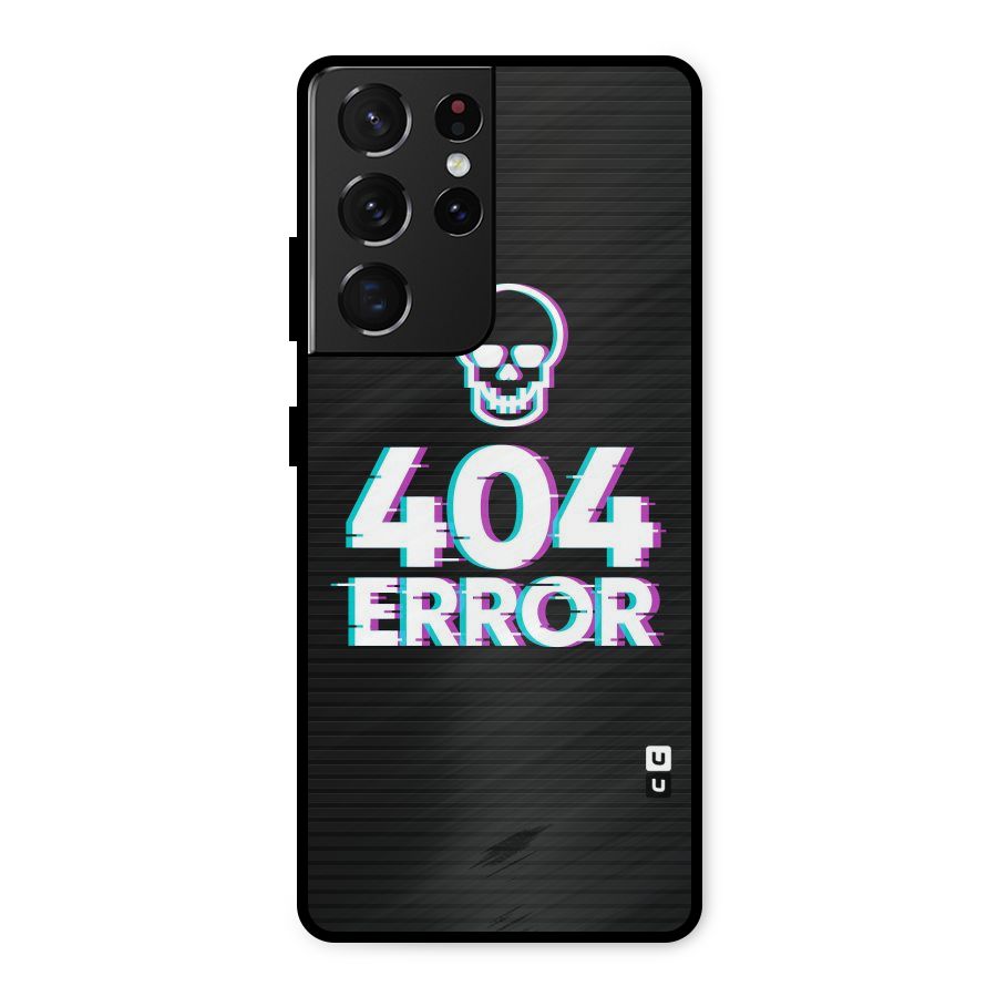 Error 404 Skull Metal Back Case for Galaxy S21 Ultra 5G