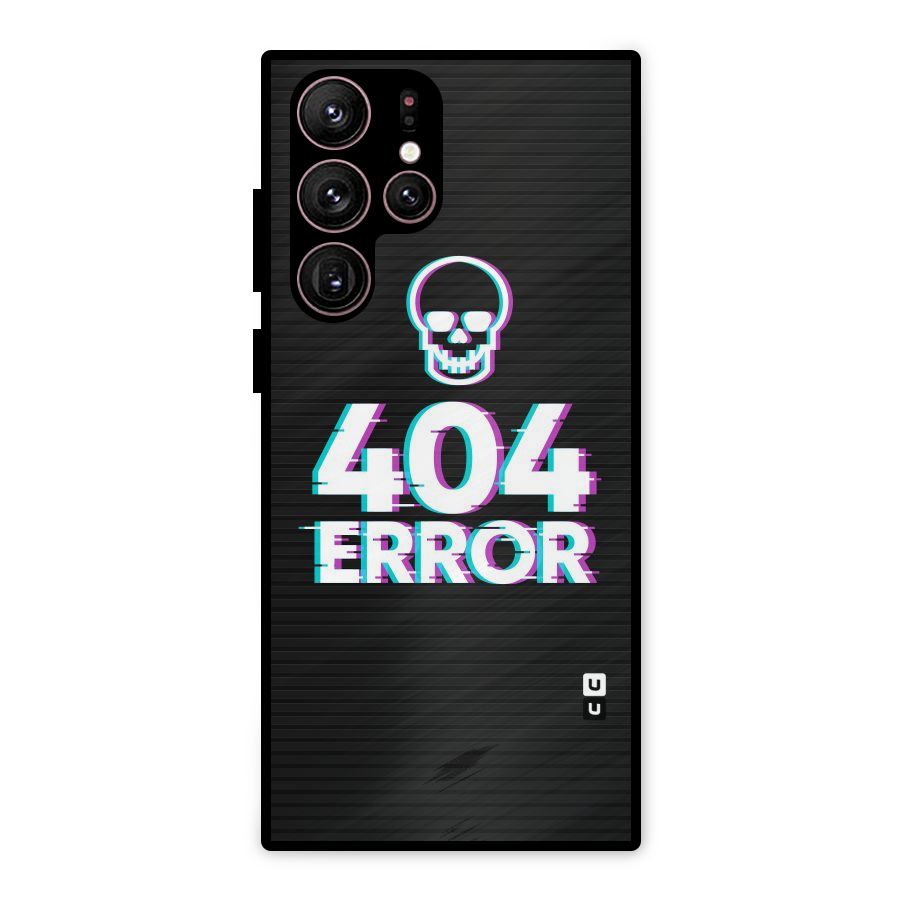 Error 404 Skull Metal Back Case for Galaxy S22 Ultra 5G