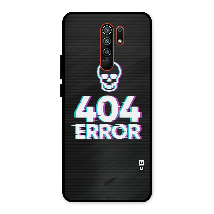 Error 404 Skull Metal Back Case for Redmi 9 Prime