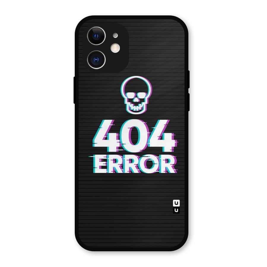 Error 404 Skull Metal Back Case for iPhone 12