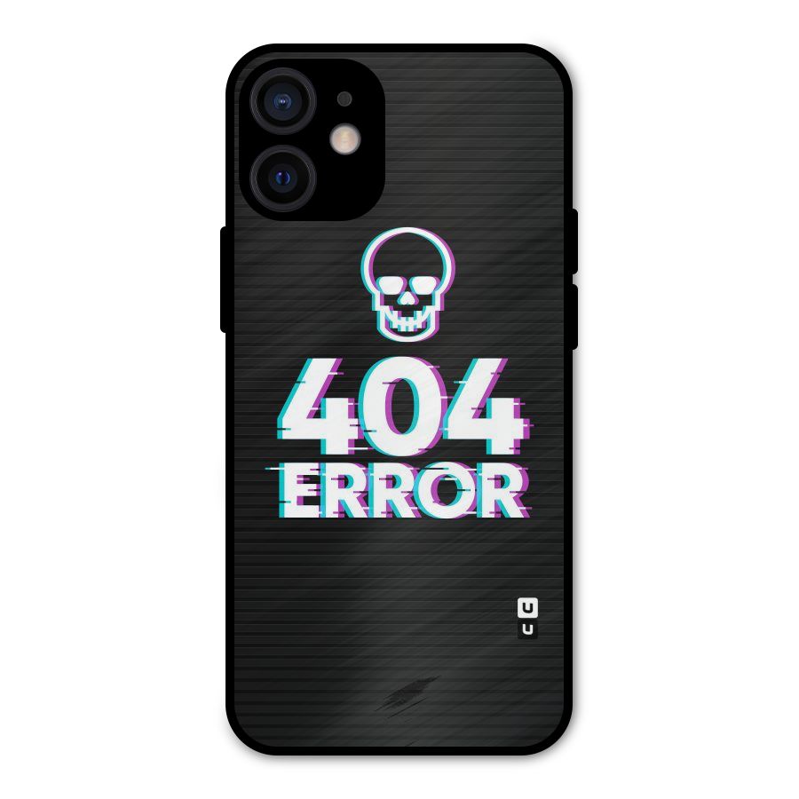 Error 404 Skull Metal Back Case for iPhone 12 Mini
