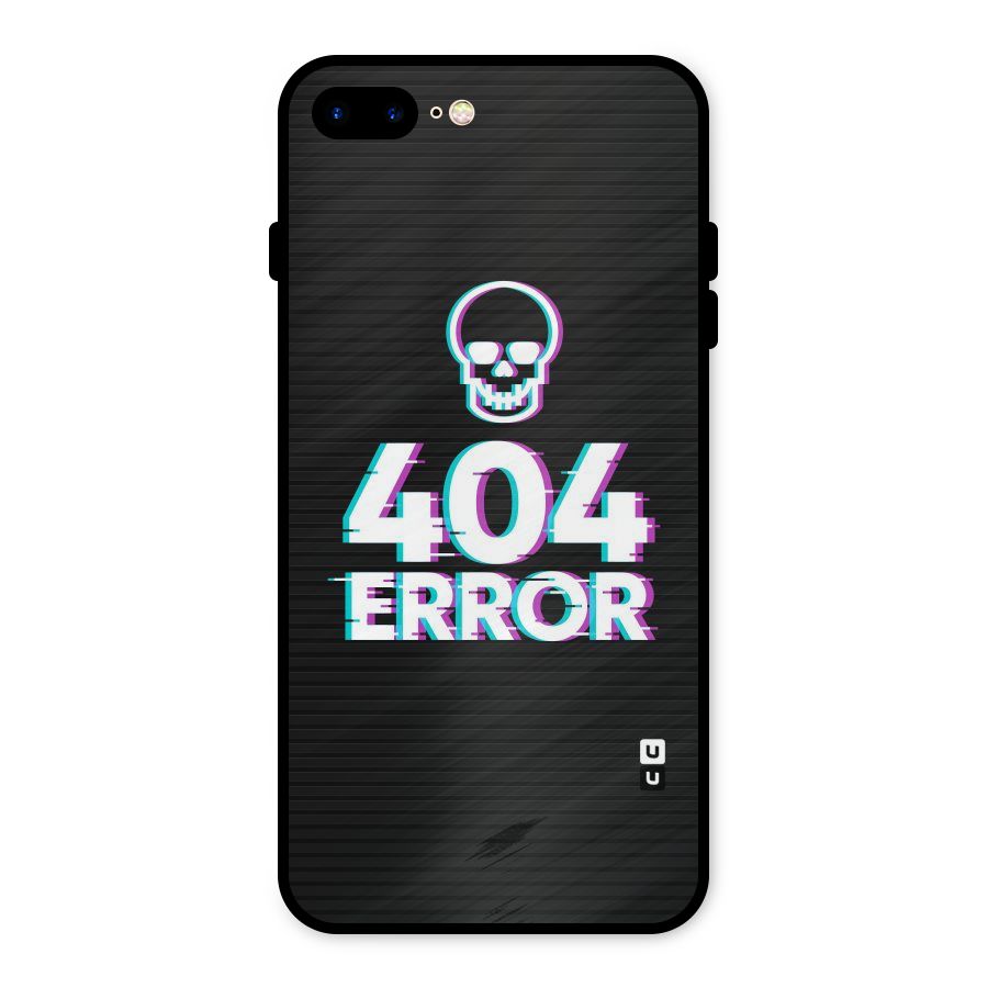 Error 404 Skull Metal Back Case for iPhone 8 Plus