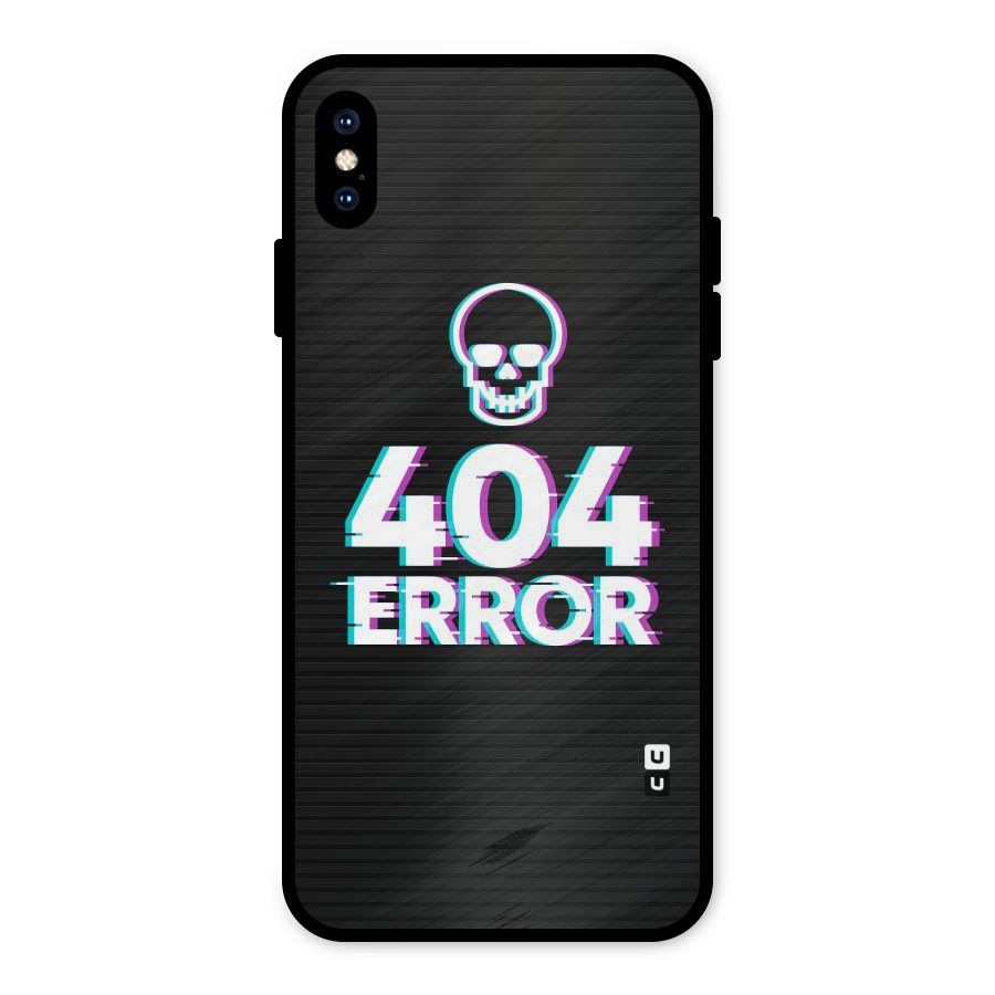 Error 404 Skull Metal Back Case for iPhone XS Max