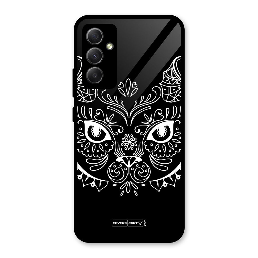 Ethnic Cat Design Glass Back Case for Galaxy A34