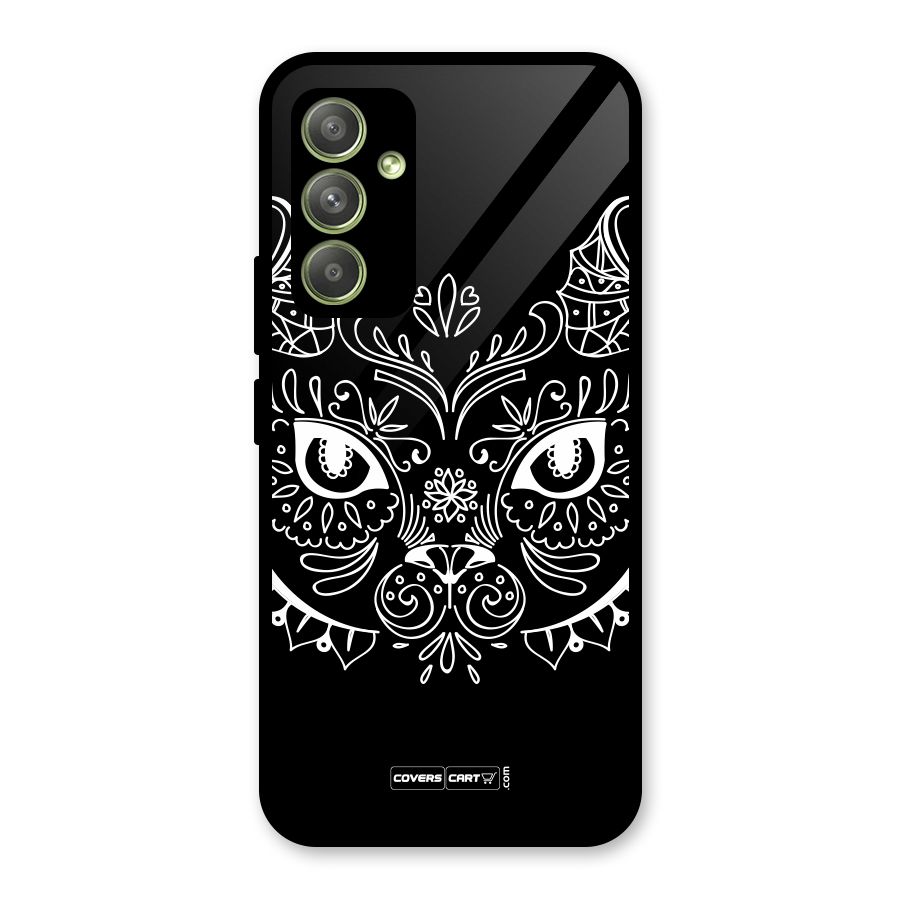 Ethnic Cat Design Glass Back Case for Galaxy A54
