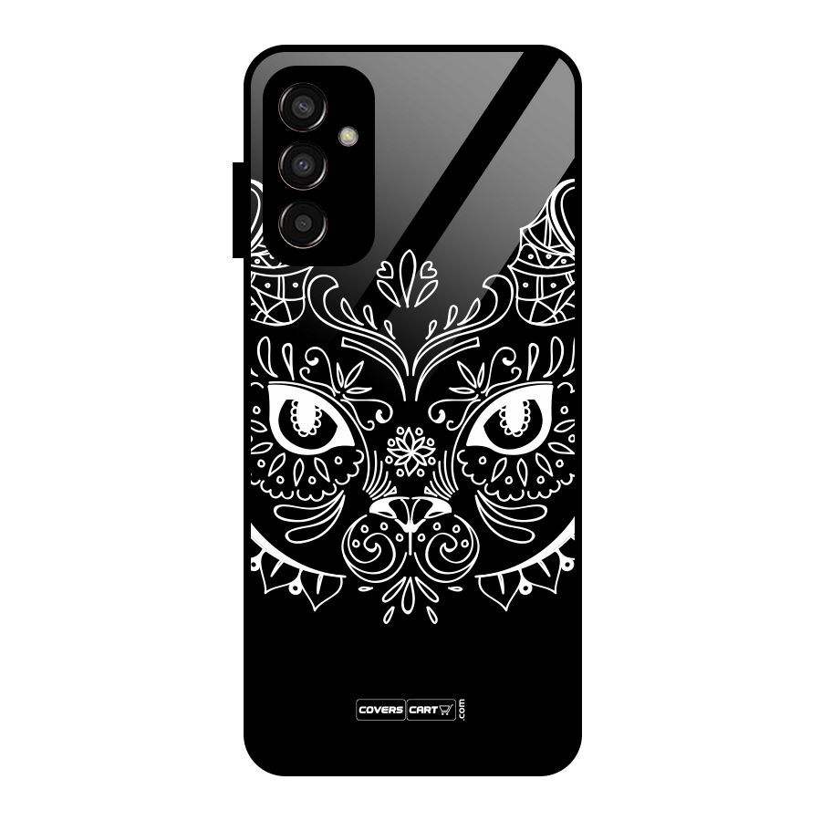 Ethnic Cat Design Glass Back Case for Galaxy F13