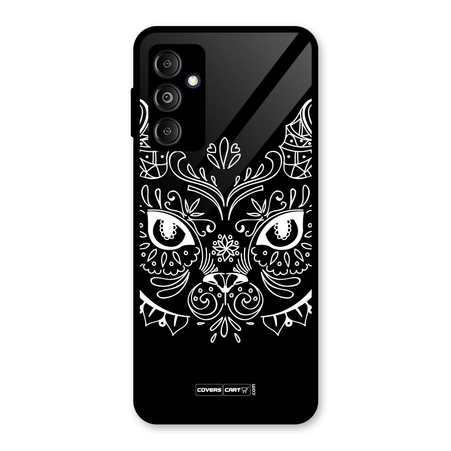 Ethnic Cat Design Glass Back Case for Galaxy M14 5G