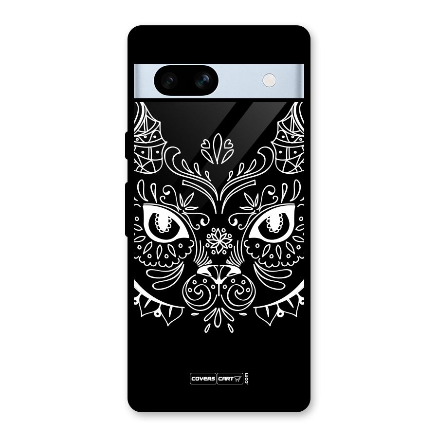 Ethnic Cat Design Glass Back Case for Google Pixel 7a