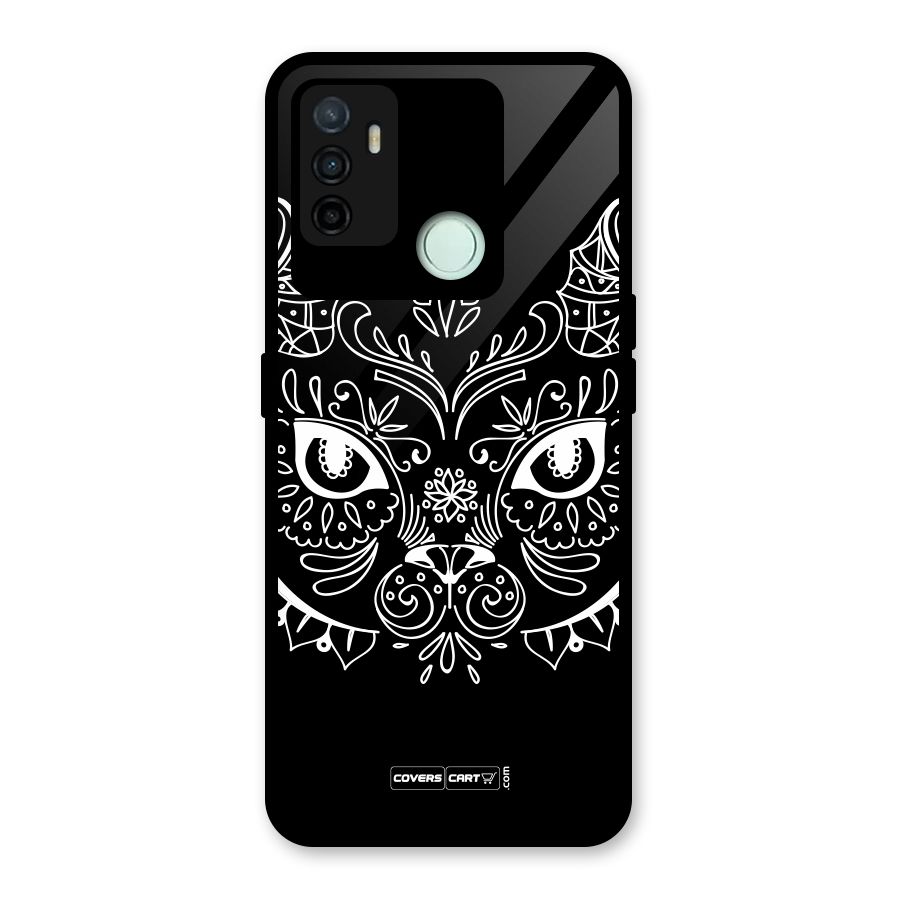 Ethnic Cat Design Glass Back Case for Oppo A53