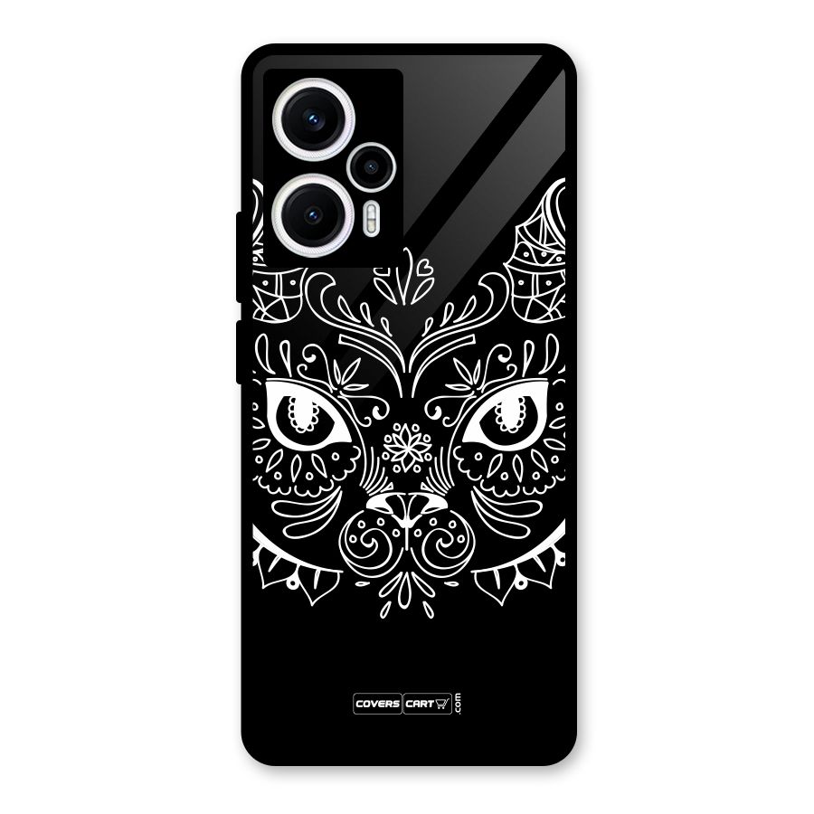 Ethnic Cat Design Glass Back Case for Poco F5