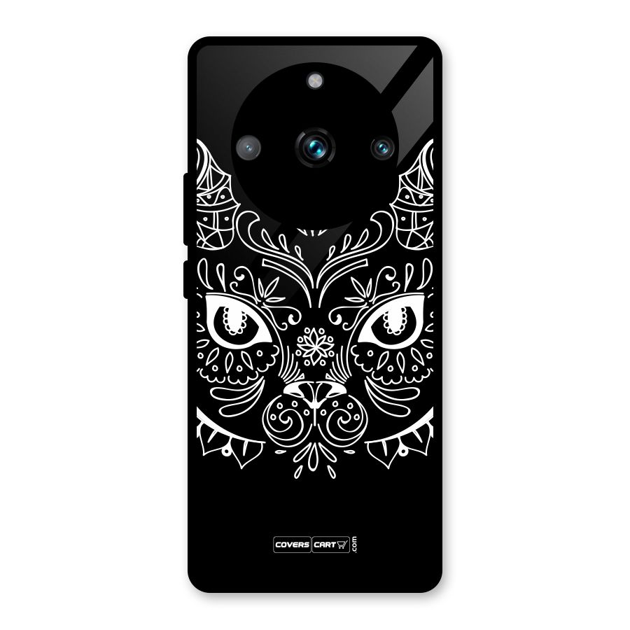 Ethnic Cat Design Glass Back Case for Realme 11 Pro