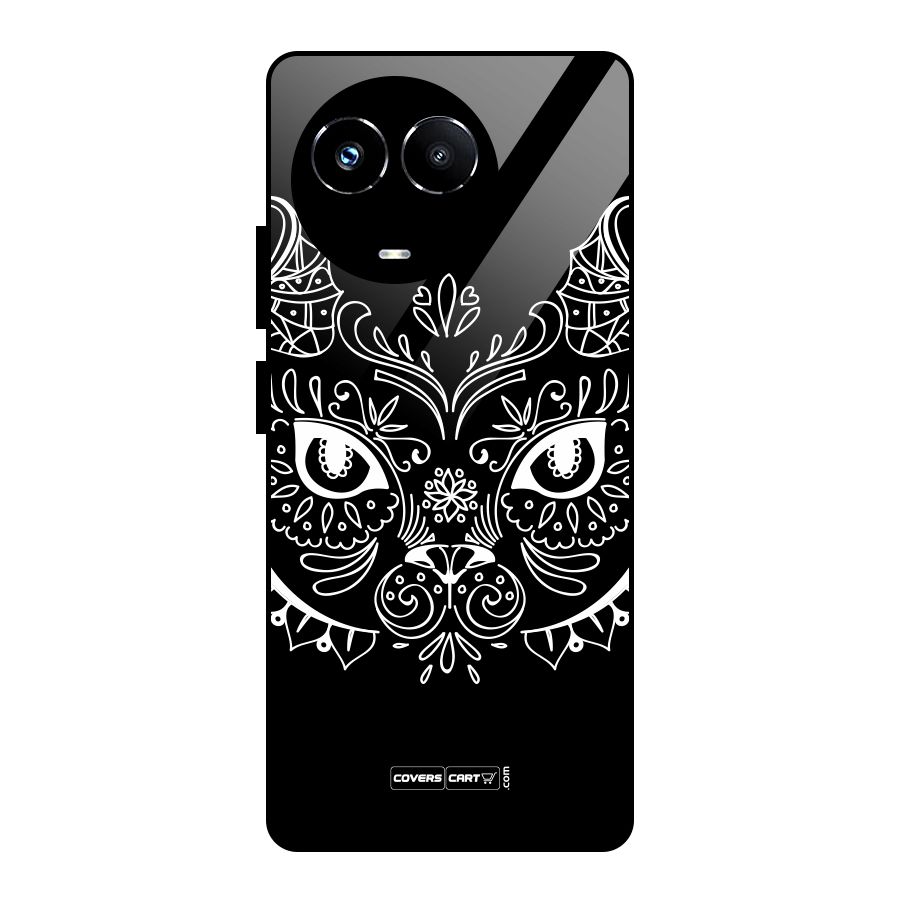 Ethnic Cat Design Glass Back Case for Realme Narzo 60X