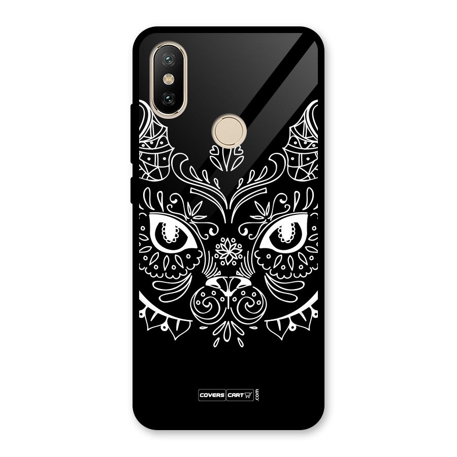 Ethnic Cat Design Glass Back Case for Redmi A2
