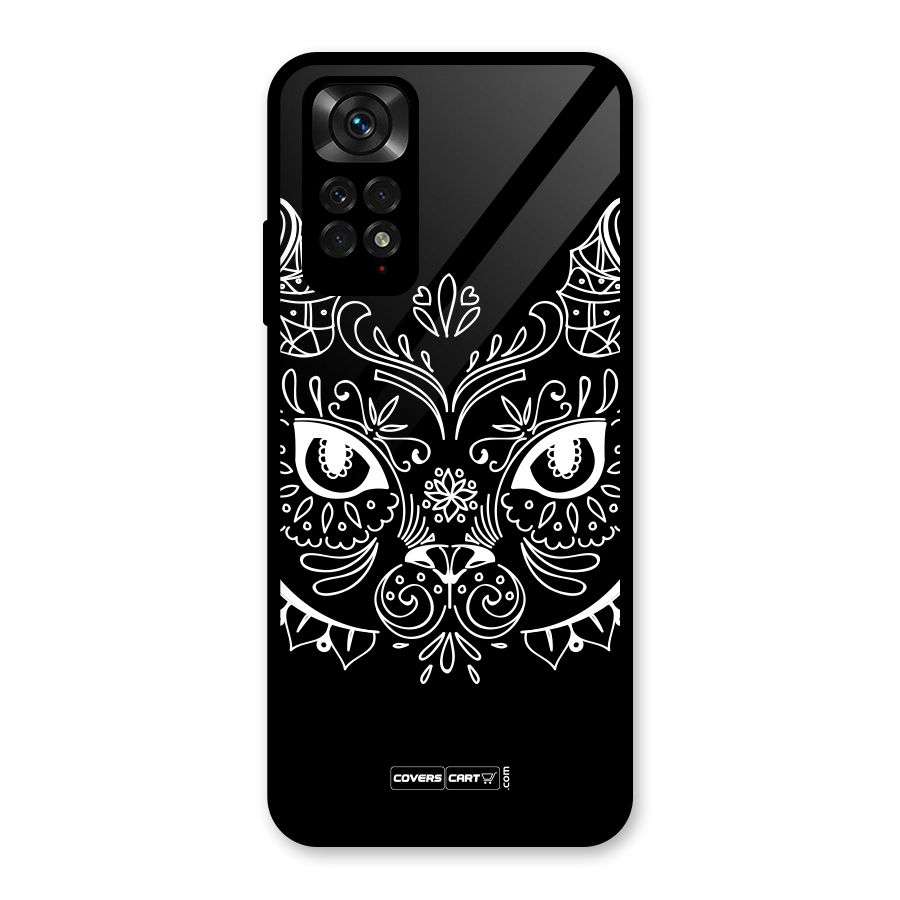 Ethnic Cat Design Glass Back Case for Redmi Note 11S