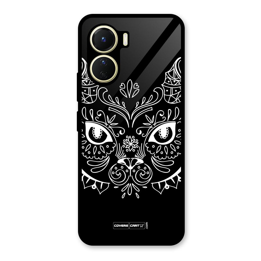 Ethnic Cat Design Glass Back Case for Vivo Y16