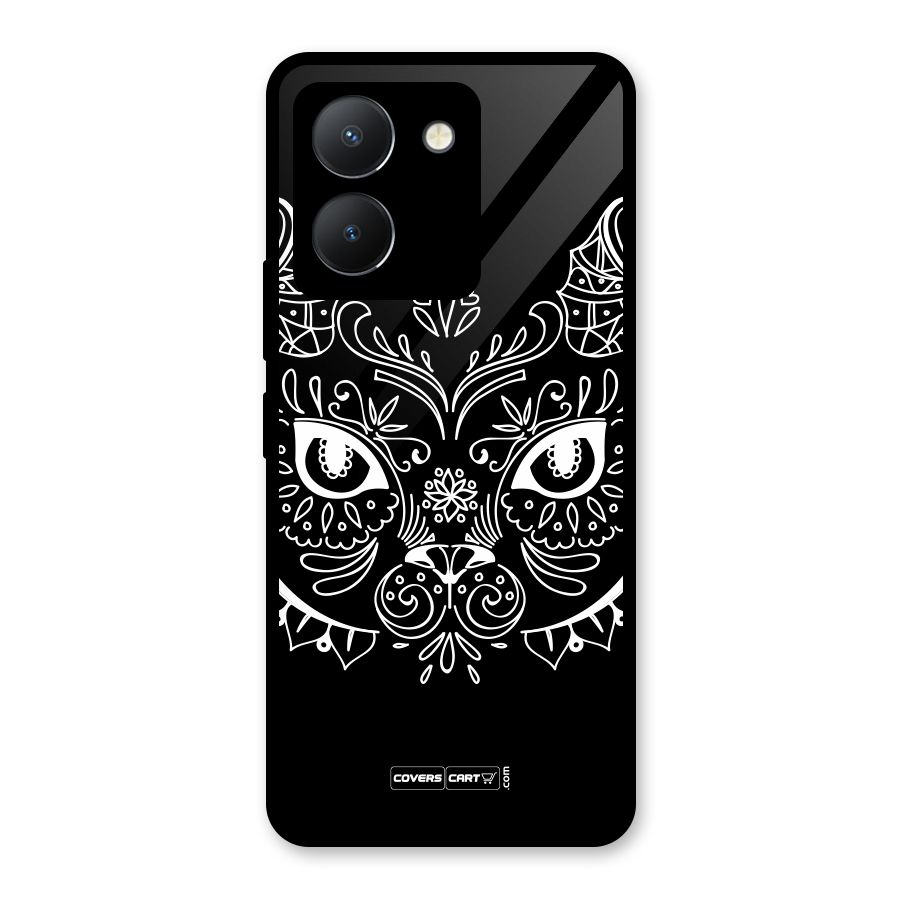 Ethnic Cat Design Glass Back Case for Vivo Y36