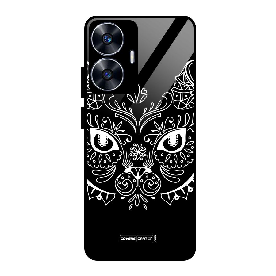 Ethnic Cat Design Glass Back Case for realme C55